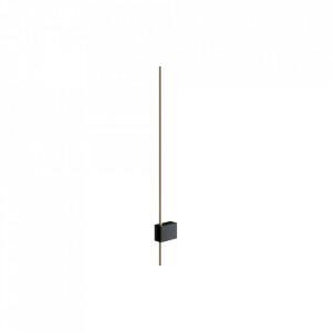 Aplica perete moderna neagra aurie liniara cu led Maytoni Pars