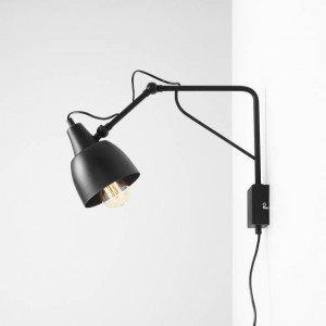 Aplica perete moderna neagra din metal tip lampa Aldex Soho S