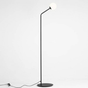 Lampadar modern negru liniar cu un glob de sticla Aldex Pure