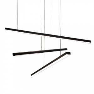 Lustra LED dimabila liniara neagra din metal Trio Maxlight