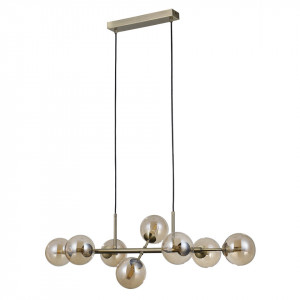 Lustra moderna bronz liniara cu globuri de sticla Italux Erimida