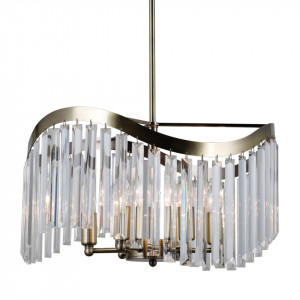 Lustra moderna nickel cu cristale Italux Sabriga d48