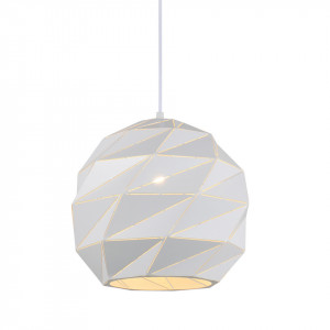 Pendul modern alb cu detalii aurii Italux Palermo d32