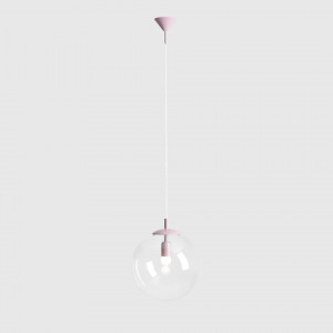 Pendul modern mov cu glob de sticla transparenta Aldex Globe