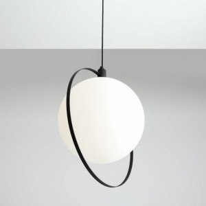 Pendul modern negru cu glob de sticla Aldex Aura