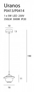 Pendul Uranos Maxlight Auriu Negru -P0414  Culoare: Auriu, Negru  Dimensiuni: Diametru 16cm, Inaltime 11cm - 190cm (max)  Material: Metal, Marmura, Arilic  Becuri: 1 x 5W LED 230V,  350 LM 3000k