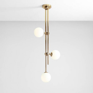 Plafoniera moderna aurie din metal cu 3 globuri de sticla Aldex Harmony