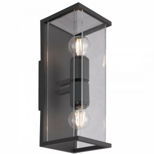 Aplica perete exterior moderna grafit cu 2 becuri Mantra Meribel M