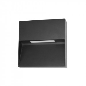 Aplica perete exterior moderna neagra cu led Italux Fenis 3k