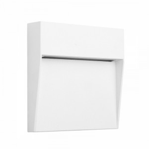 Aplica perete exterior moderna patrata alba cu led Mantra Baker M