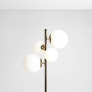 Lampadar modern auriu liniar cu 4 globuri din sticla Aldex Bloom
