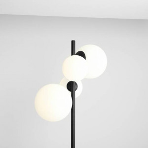 Lampadar modern negru liniar cu 4 globuri din sticla Aldex Bloom