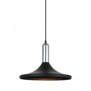 Lustra moderna neagra cu detalii chrome Italux Lusty