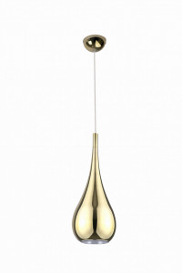 Pendul Drop Maxlight Auriu -P0308  Culoare: Auriu  Dimensiuni: Diametru 20cm, Inaltime 52cm - 120cm (max)   Material structura: Metal  Materail abajur: Sticla  Becuri: 1 x 40W E27 230V - nu este inclus