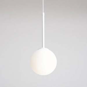 Pendul modern alb cu glob de sticla Aldex Bosso d14