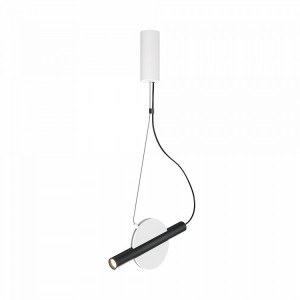 Pendul modern alb din metal cu led Maytoni Enigma