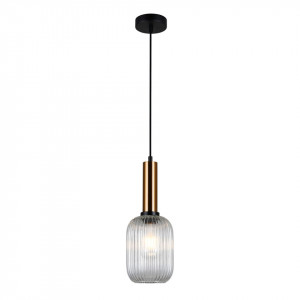 Pendul modern auriu cu glob transparent Italux Antiola d15