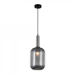 Pendul modern chrome cu glob fumuriu Italux Antiola d20
