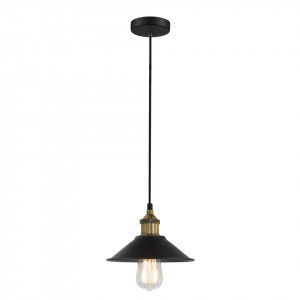 Pendul modern negru cu detalii aurii Italux Kermio d21