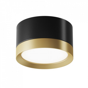 Spot aplicat modern negru auriu rotund din aluminiu Maytoni Hoop 