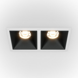 Spot incastrat modern alb negru dublu dimabil 20w Maytoni Alfa Led 3000K