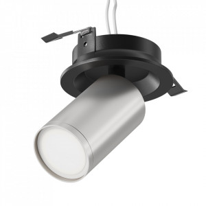 Spot incastrat modern negru argintiu rotund din aluminiu Maytoni Focus S