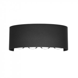 Aplica perete exterior moderna neagra cu 4 leduri Italux Ortelo