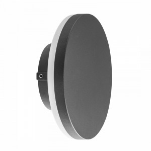 Aplica perete exterior moderna rotunda grafit cu led Mantra Bora