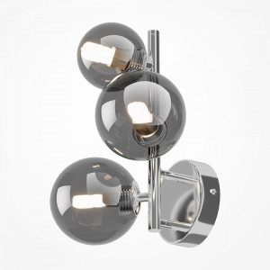 Aplica perete moderna chrome cu 3 globuri de sticla Maytoni Dallas
