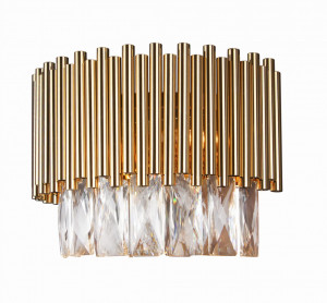 Aplica perete Passion Maxlight Auriu -W0250   Culoare: Auriu  Dimensiuni: Lungim 24.5cm, Latime 16, Inaltime 18cm  Material: Metal  Becuri: 3 x 40W G9 230V -nu sunt incluse