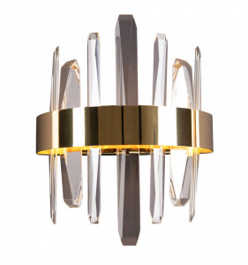 Aplica perete Prince Maxlight Auriu -W0287  Culoare: Auriu  Dimensiuni: Lungim 25cm, Latime 16cm, Inaltime 30cm  Material structura: Metal si Sticla  Becuri: 1 x 12W LED 230V, 720 LM