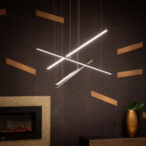 lustra liniara, lustra suspendata, lustra led, lustra neagra, lustra minimalista, lustra moderna, lustra 3 linii, lustra 3 brate, lustra living, lustra casa scarii