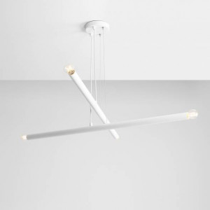 Lustra moderna alba minimalista din metal cu 4 becuri Aldex Tubo