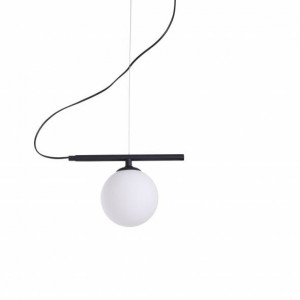 Lustra moderna neagra cu 1 glob de sticla Aldex Beryl Glass