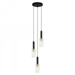 Lustra moderna neagra cu 3 pendule Italux Pearl