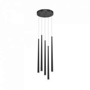 Plafoniera moderna neagra cu 5 pendule Maytoni Cascade