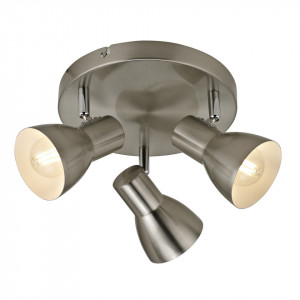 Plafoniera moderna nickel rotunda din metal Italux Riad
