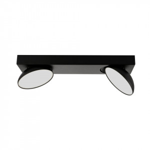 Spot aplicat modern negru rotund cu 2 brate led Italux Castelia