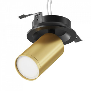 Spot incastrat modern negru auriu rotund din aluminiu Maytoni Focus S