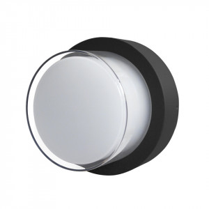 Aplica perete exterior moderna neagra rotunda Italux Rost 4000k M