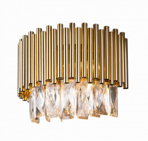 Aplica perete Passion Maxlight Auriu -W0250   Culoare: Auriu  Dimensiuni: Lungim 24.5cm, Latime 16, Inaltime 18cm  Material: Metal  Becuri: 3 x 40W G9 230V -nu sunt incluse