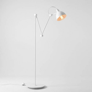 Lampadar modern alb liniar din metal ajustabil Aldex Aida