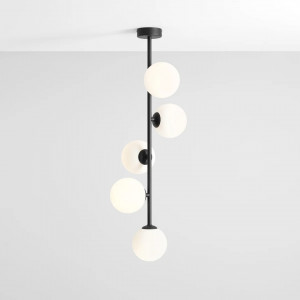 Lustra moderna neagra cu 5 globuri din sticla Aldex Libra
