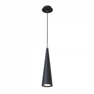 Pendul Maytoni Nevill Negru -01B  Culoare: Negru  Dimensiuni: Diametru 10cm, Inaltime 36cm (min) 158cm (max)  Material structura: Metal  Becuri: 1 x GU10 (40W)  Greutate: 0.4kg