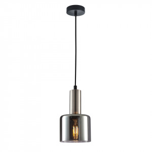 Pendul modern argintiu cu sticla fumurie Italux Santia