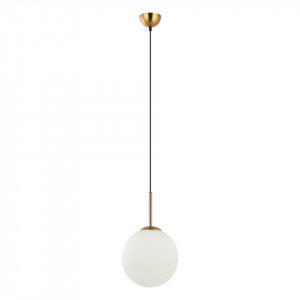 Pendul modern auriu cu glob din sticla Italux Deore d25