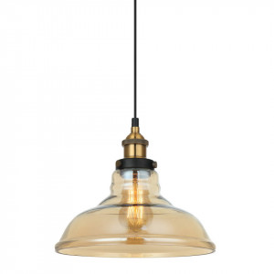 Pendul modern negru cu sticla bej Italux Hubert