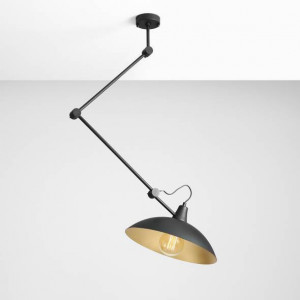 Plafoniera moderna neagra din metal cu interior auriu Aldex Melos