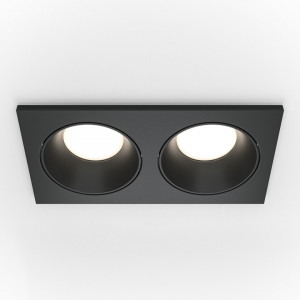 Spot incastrat modern negru patrat dublu Maytoni Zoom