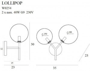 Aplica perete aurie Lollipop Maxlight -W0254